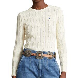 Ralph Lauren Cable-Knit Cotton Crewneck Sweater